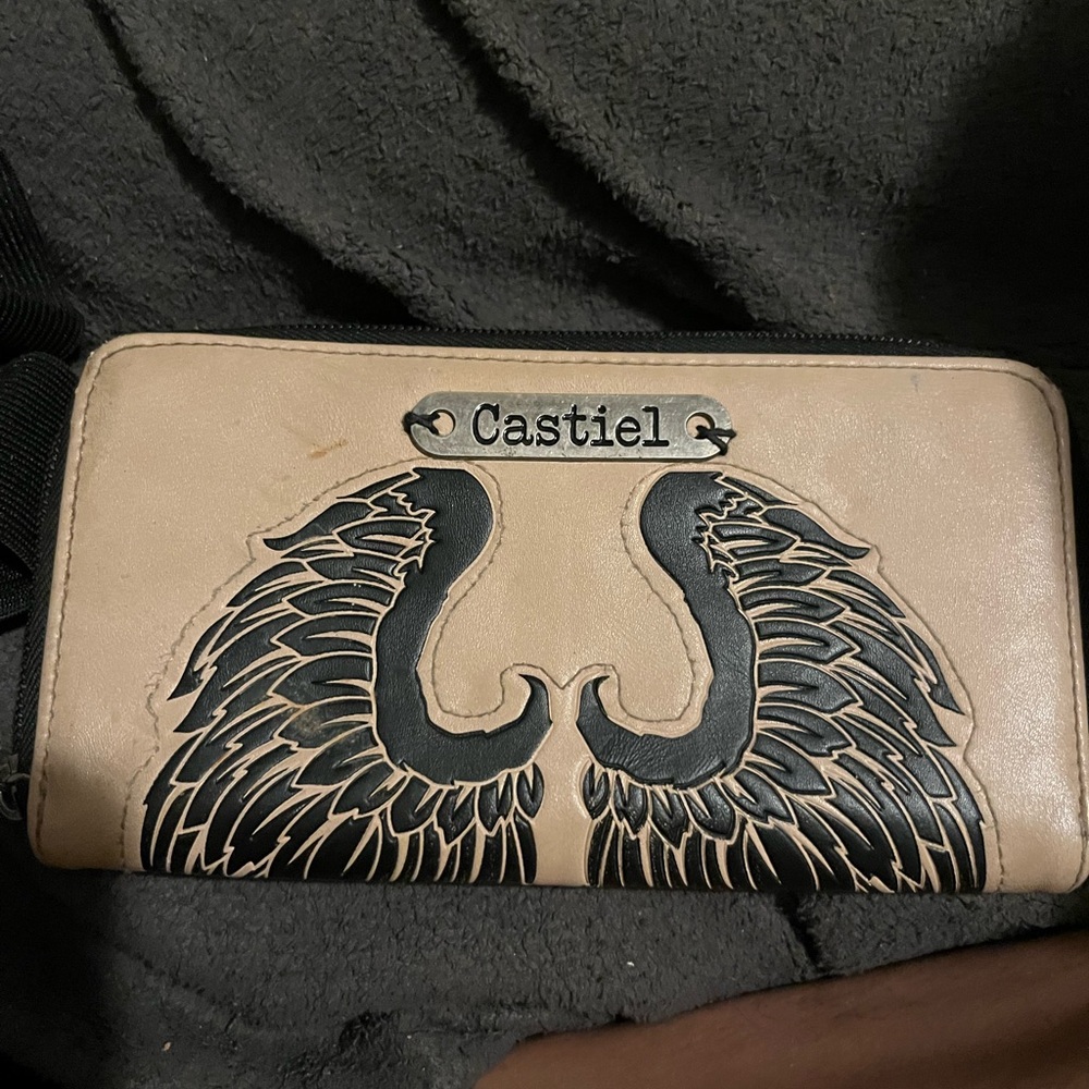 Black and Cream Angel Wings Wallet